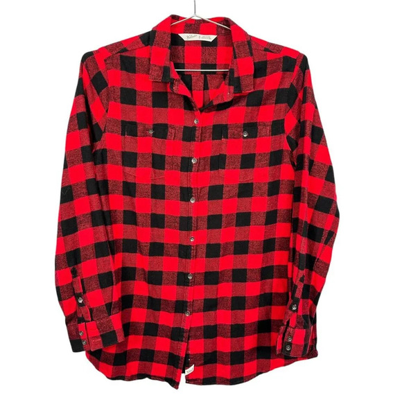 Woolrich Red & Black Buffalo Plaid Button Up Flannel M - Picture 1 of 3
